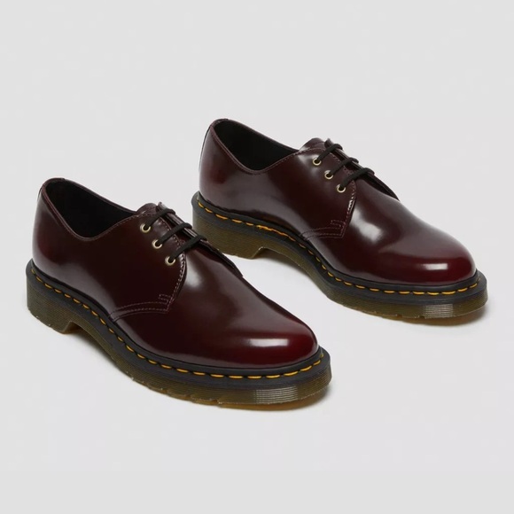 Dr. Martens Unisex Vegan 1461 Oxford Shoe, Cherry Red Rub Off, Size 5, NIB - Picture 1 of 7